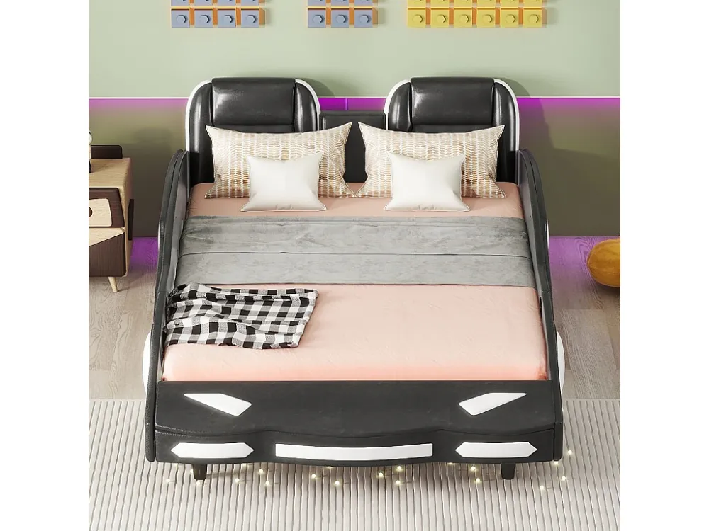Universele aanhangwagenkogel Autobed - 140 x 200 cm - pu leer - Grijs