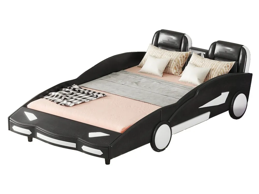 Universele aanhangwagenkogel Autobed - 140 x 200 cm - pu leer - Grijs