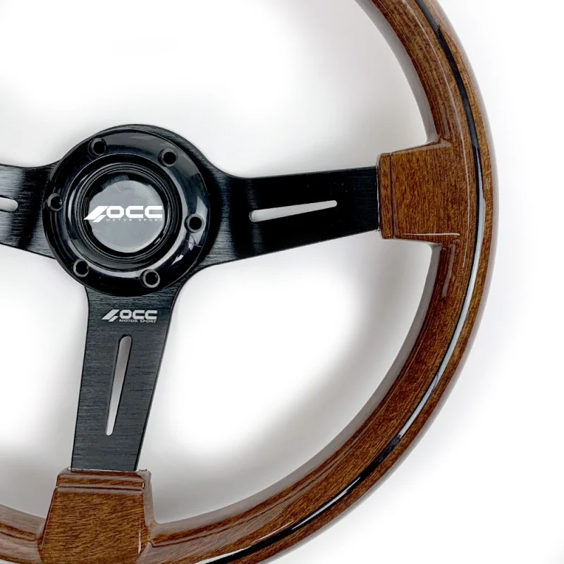 VOLANTE SEMIDESPLAZADO MOD. TIJDLOOS MADERA BRAZOS NEGROS OCC MOTORSPORT | E-gekeurd | Alko-koppelingskop