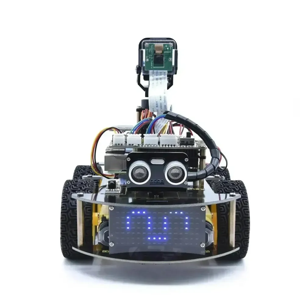 Veerpootlager Raspberry Pi Connected Car Robot Kit+5 Megapixels Camera Module