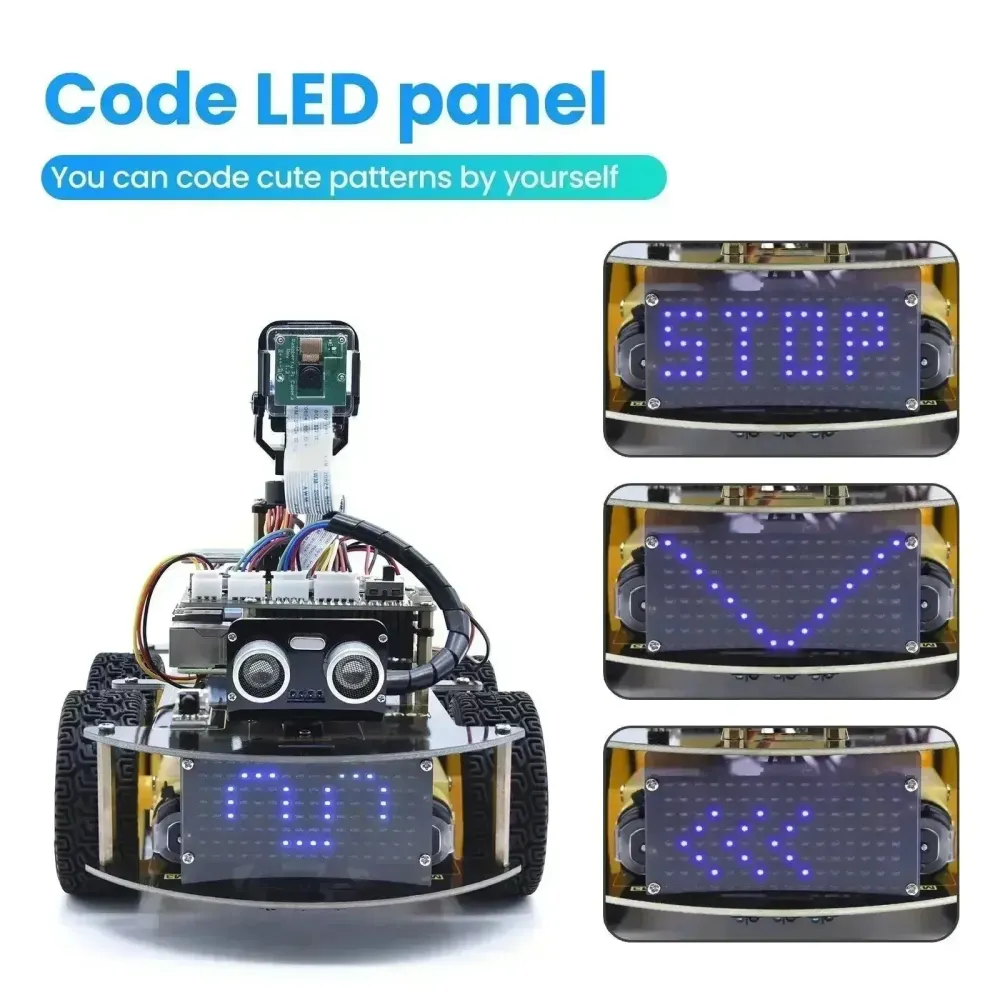 Veerpootlager Raspberry Pi Connected Car Robot Kit+5 Megapixels Camera Module