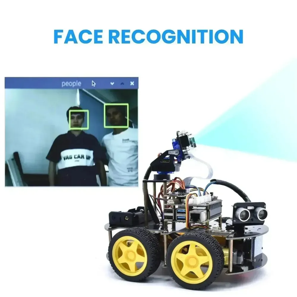 Veerpootlager Raspberry Pi Connected Car Robot Kit+5 Megapixels Camera Module