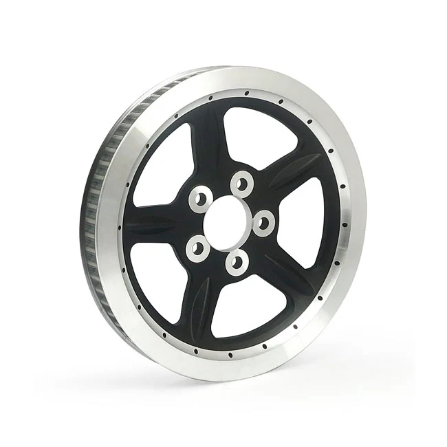 Polea Transmision Trasera Estilo Oem 68T, Correa De 1-1/8". Negro Para Harley Davidson