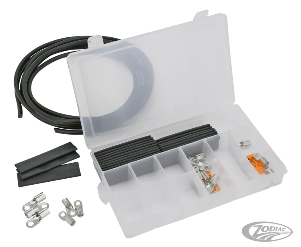 Battery & Starter cable kit Zwart Harley-Davidson met Boosterkabel