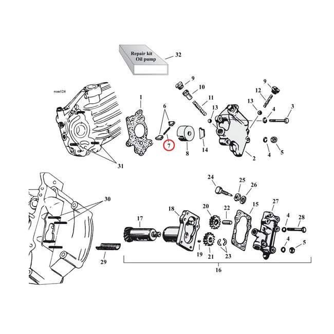 Gegarandeerde Pasvorm Spring, Feed Pump Vane Harley-Davidson