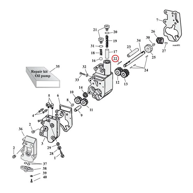 Kunststof Roll Pin, Oil Pump Harley-Davidson