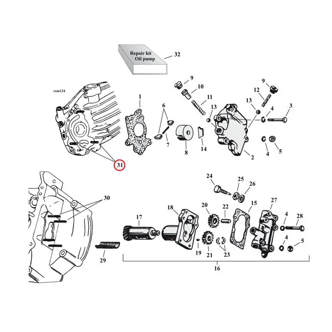 OEM Kwaliteit Stud, Feed Pump Harley-Davidson