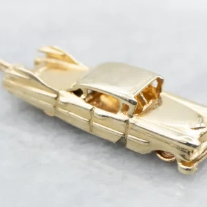 Yellow Gold Car Charm Spinning Wheels