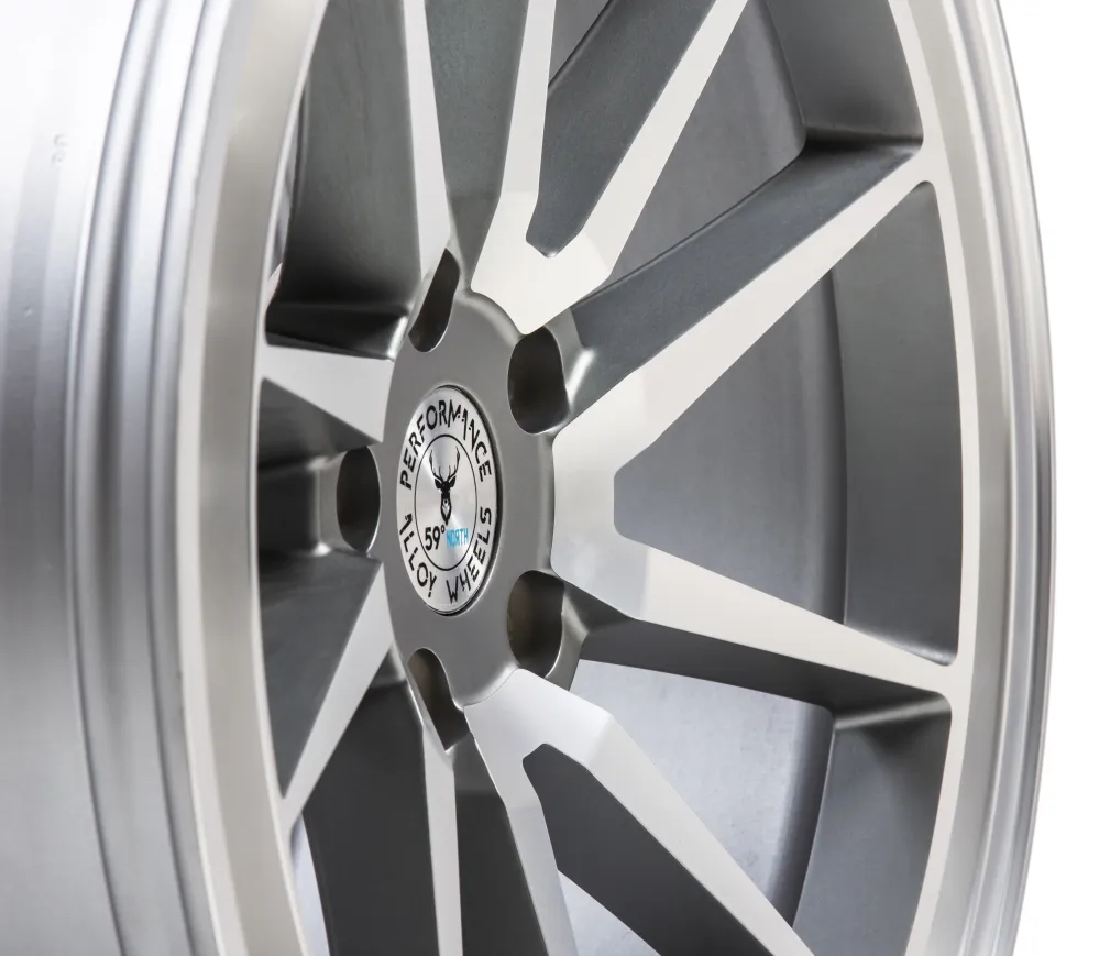 59°North S-001 19x9.5" 5x112 ET40, Machined Platinagrijs