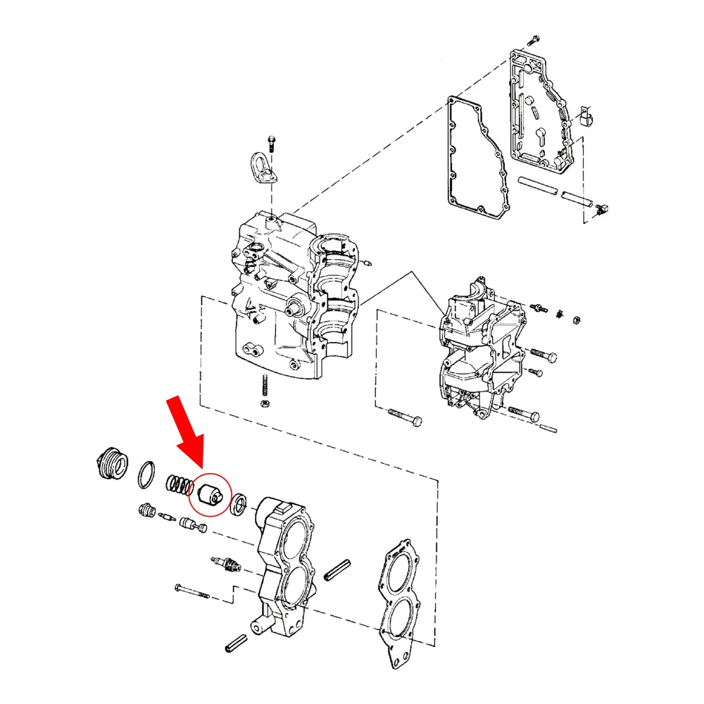 Thermostat and Seat Assembly Johnson Evinrude Outboard - 432759, 433379 voor airconditioning systeem