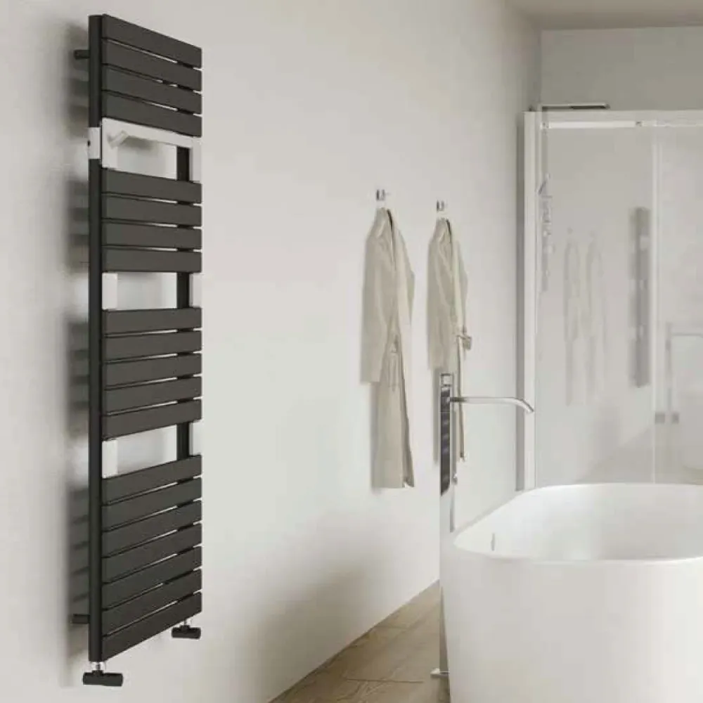 Hydraulic towel warmer model Torino 1360x550 straight - Anthracite - 12V