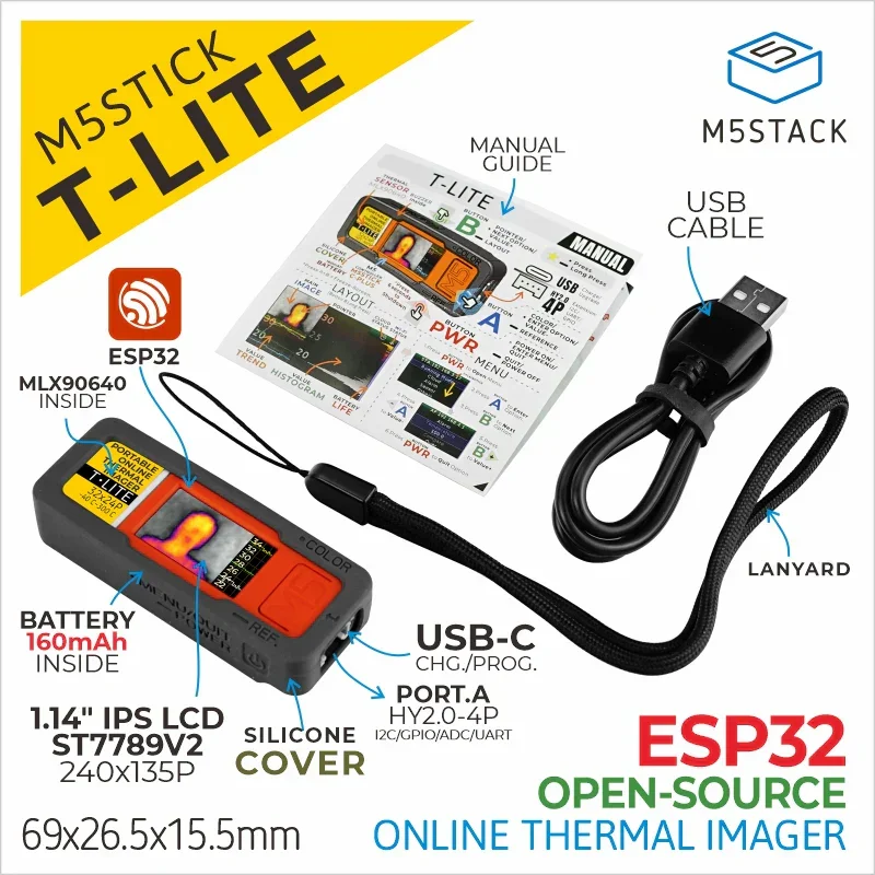 M5Stack M5Stick T-Lite Warmte Camera Dev Kit (MLX90640)