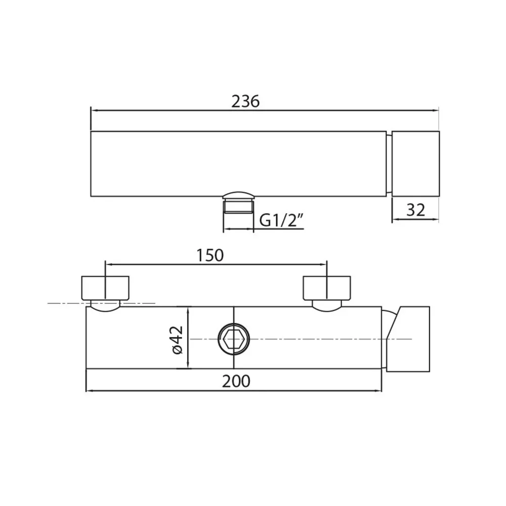 Originele sensor Square external shower thermostatic lower 1/2M connection