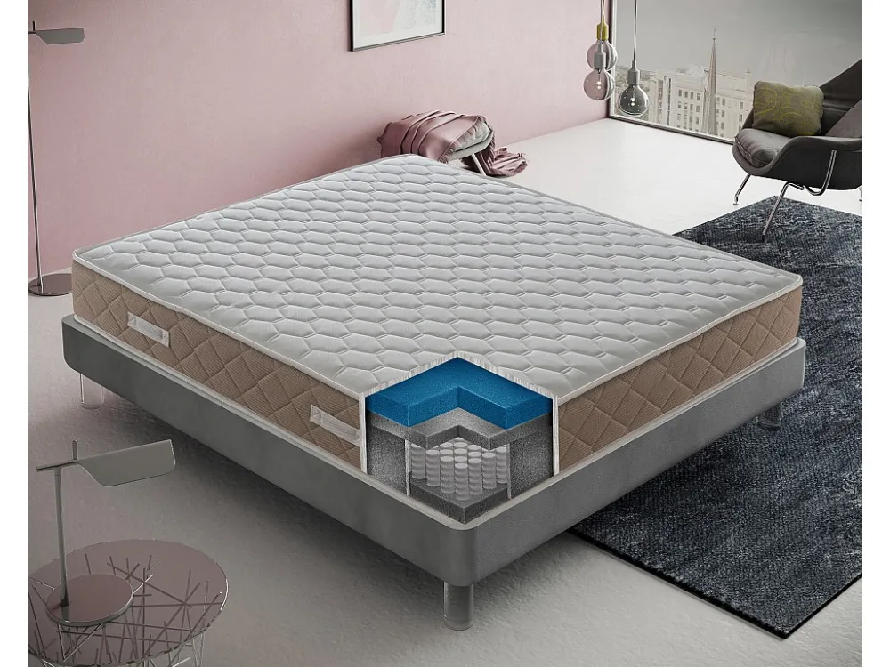 Pocketvering- en traagschuimmatras, Goud Relax, hoogte 25 cm, memory gel 4 cm 200x200 cm