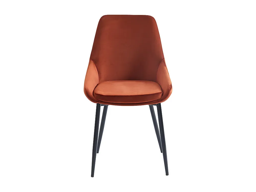 Set van 2 stoelen - Fluweel en zwart metaal - Terracotta - MASURIE - Koop nu online
