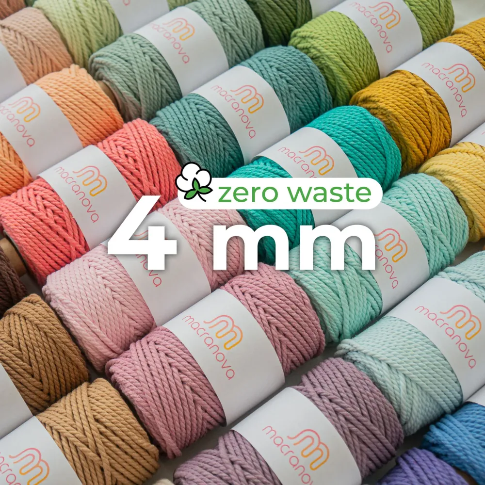 Cordone ritorto di 3 capi macramè - Eco cotone Heavy Duty constructie