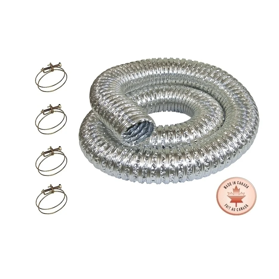 3" x 8' Fireproof Metalen Dust Collection Hose Kit