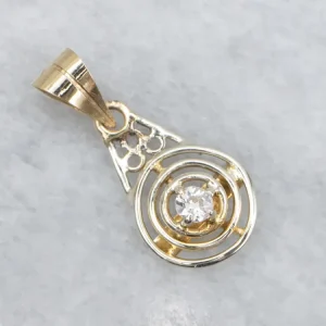 Kogelgewricht Old Mine Cut Diamond Driedubbel Golden Ring Stickpin Conversion Pendant
