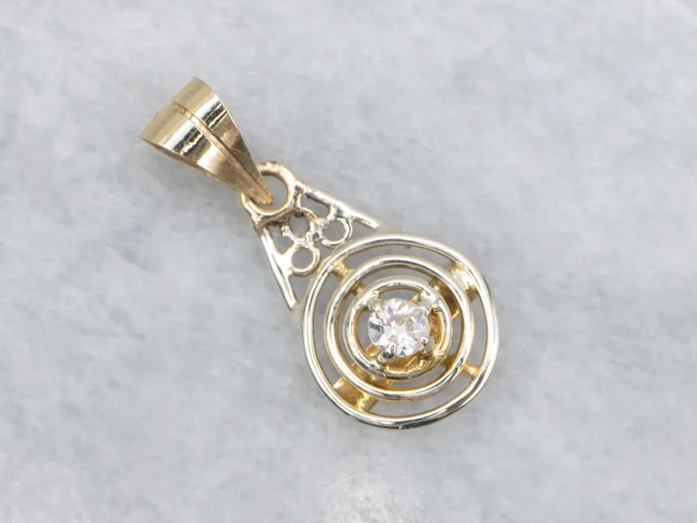 Kogelgewricht Old Mine Cut Diamond Driedubbel Golden Ring Stickpin Conversion Pendant