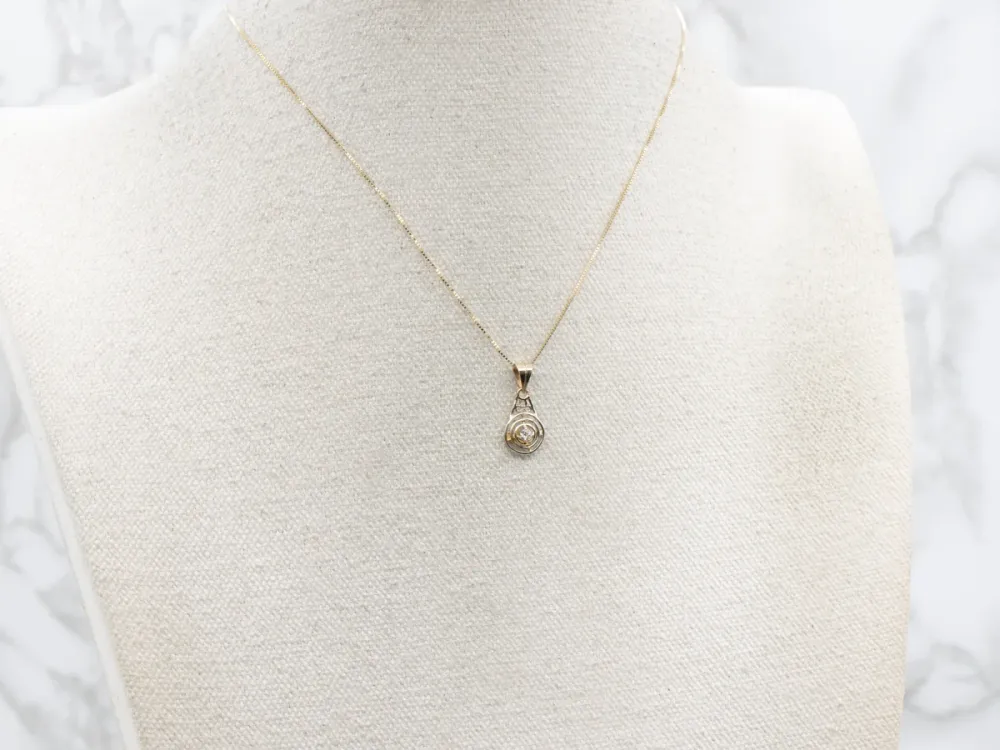 Kogelgewricht Old Mine Cut Diamond Driedubbel Golden Ring Stickpin Conversion Pendant