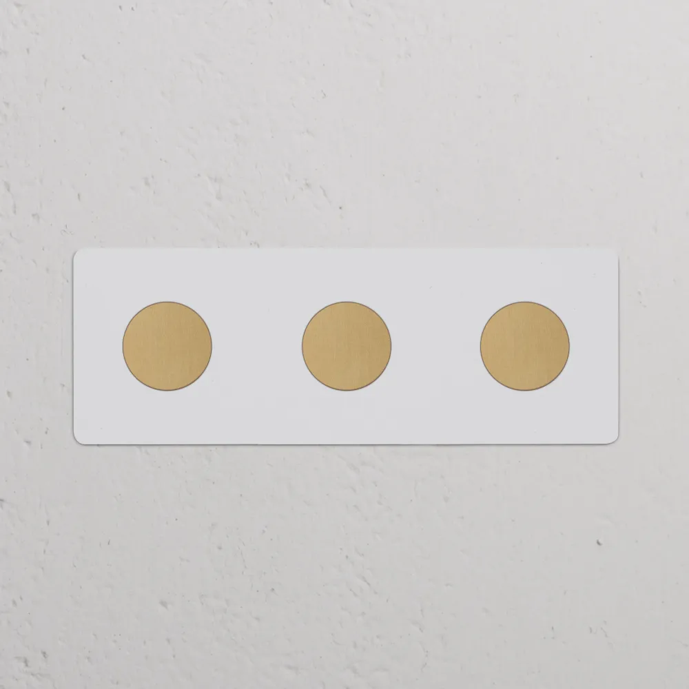 Ophangingsarm Kew Drievoudige 3x dimmer - Beschilderbaar antiek messing