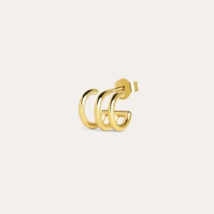 Three Gold Hoop Enkel earring