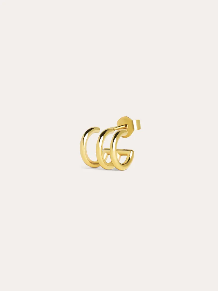 Three Gold Hoop Enkel earring