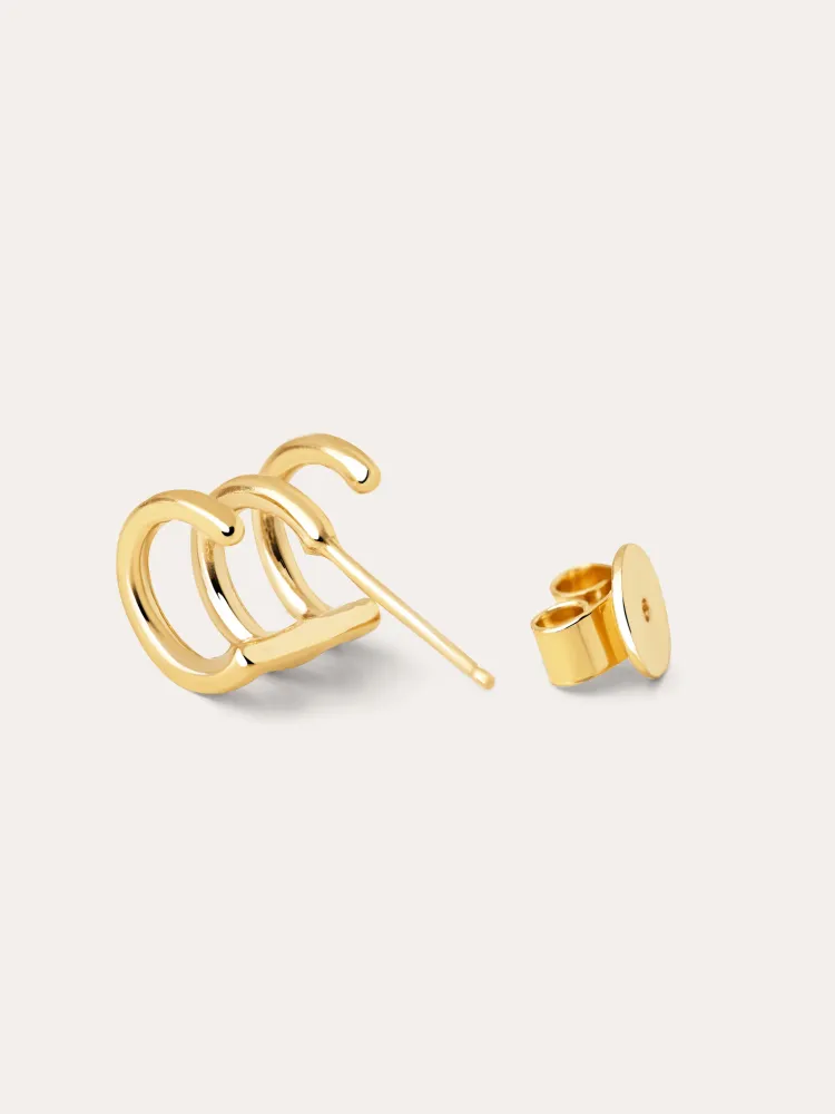Three Gold Hoop Enkel earring