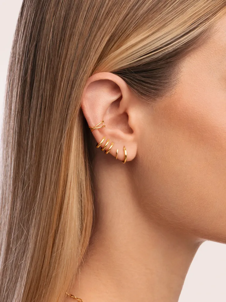 Three Gold Hoop Enkel earring