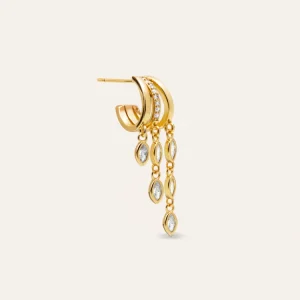 Triple Drip Gold Single Earring