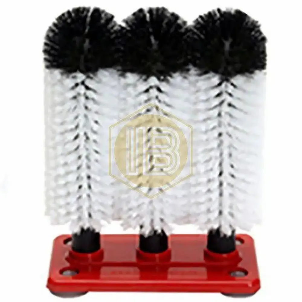 Triple glass cleaning brushes