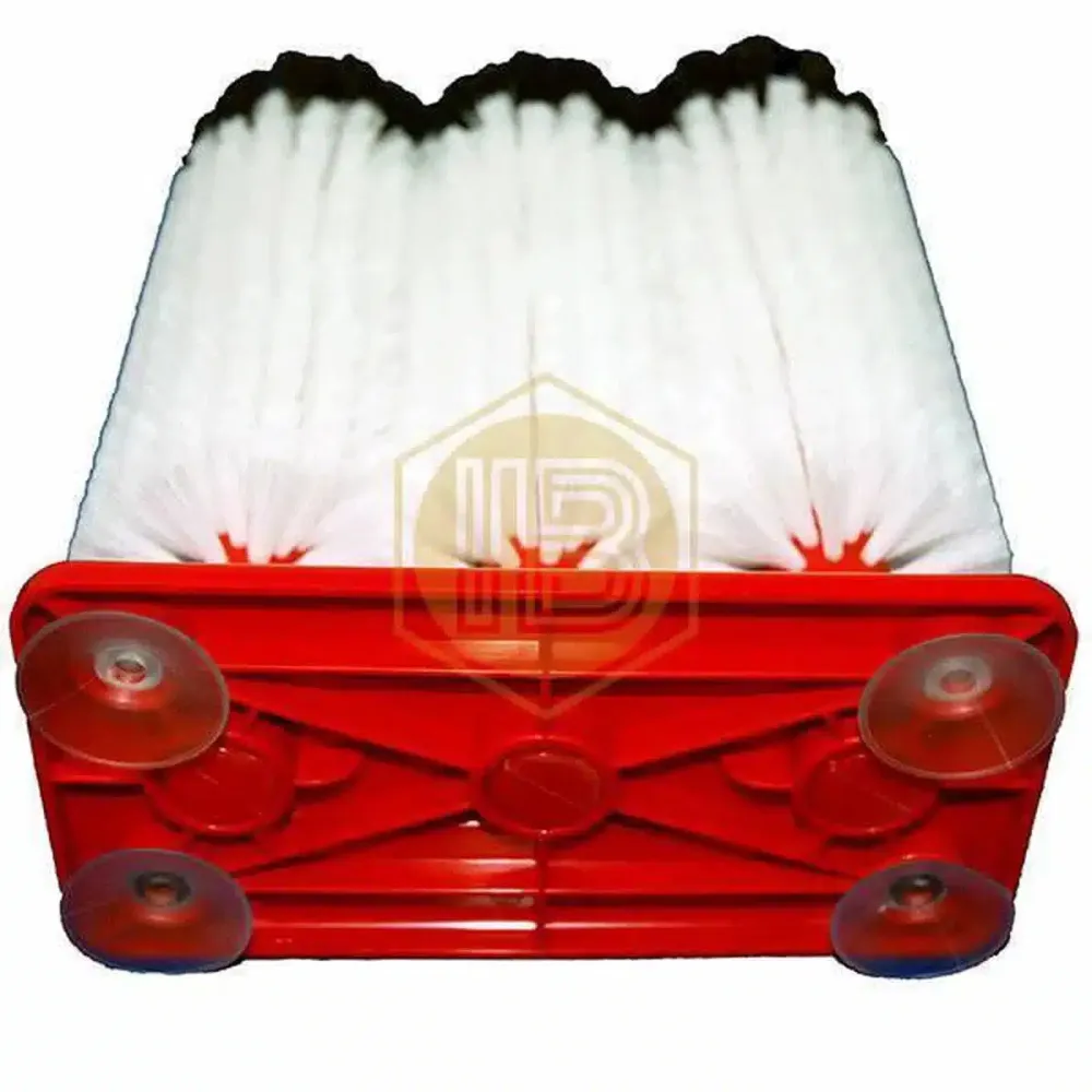 Triple glass cleaning brushes