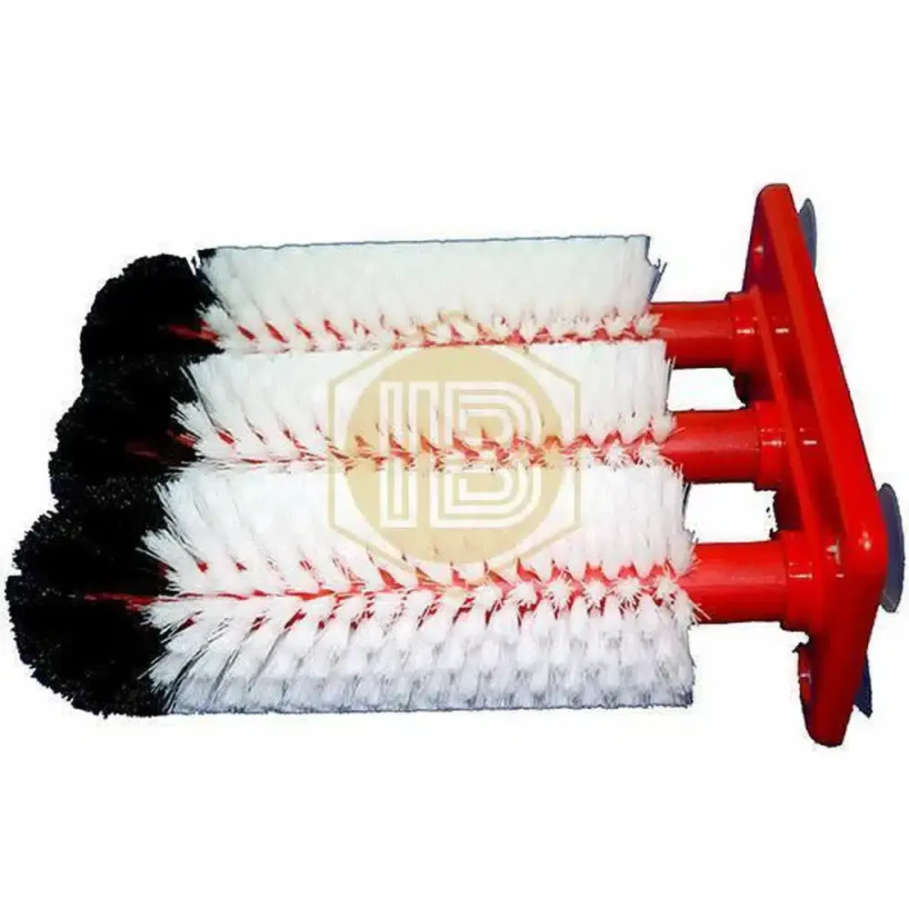 Triple glass cleaning brushes