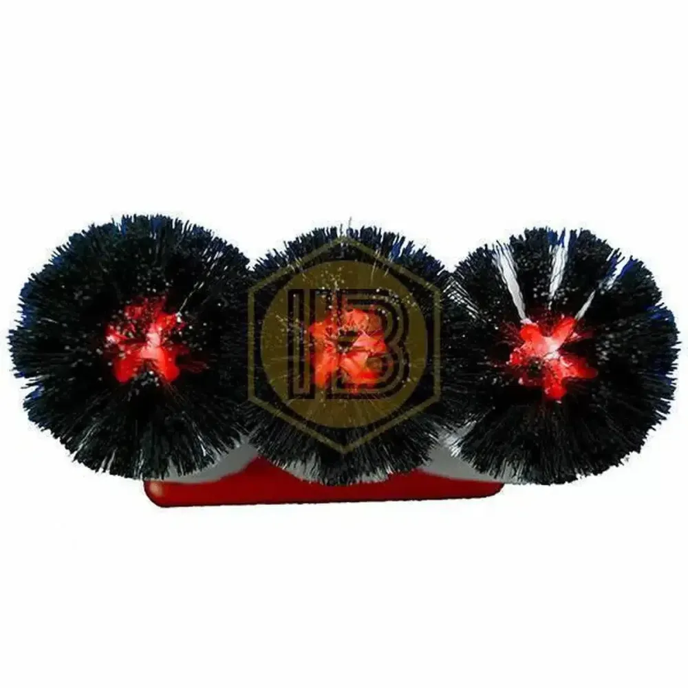 Triple glass cleaning brushes