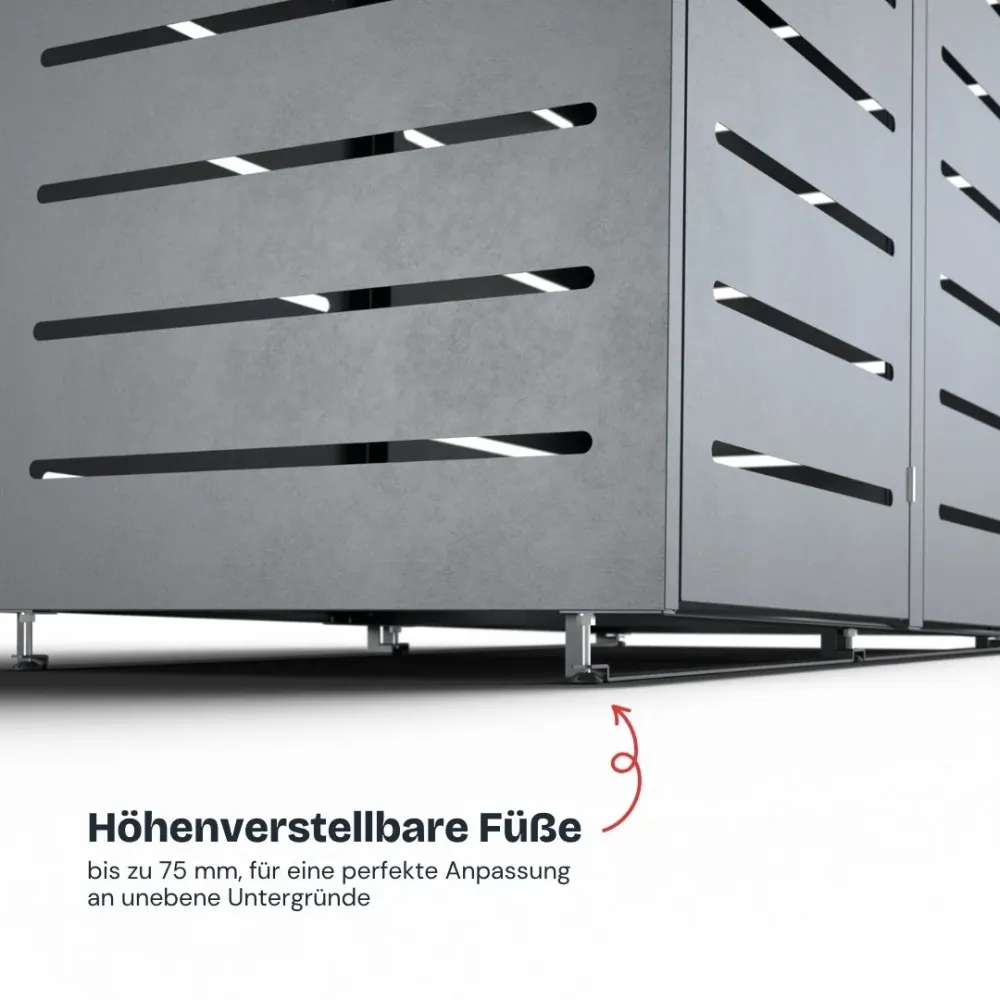Veerpootlager Alubert afvalcontainerbox voor 3 containers