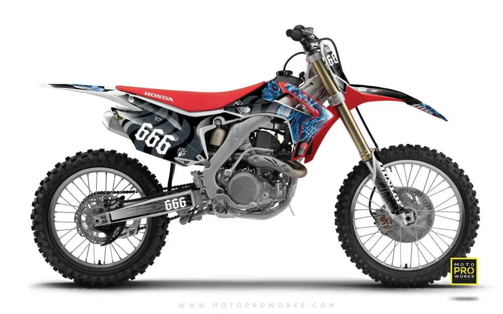 Veerpootlager Honda GRAPHICS - "TRIPLESKULL" ravenzwart