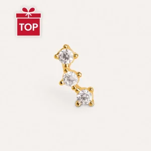 Verende bladveer Triple Spark Goud Single Earring