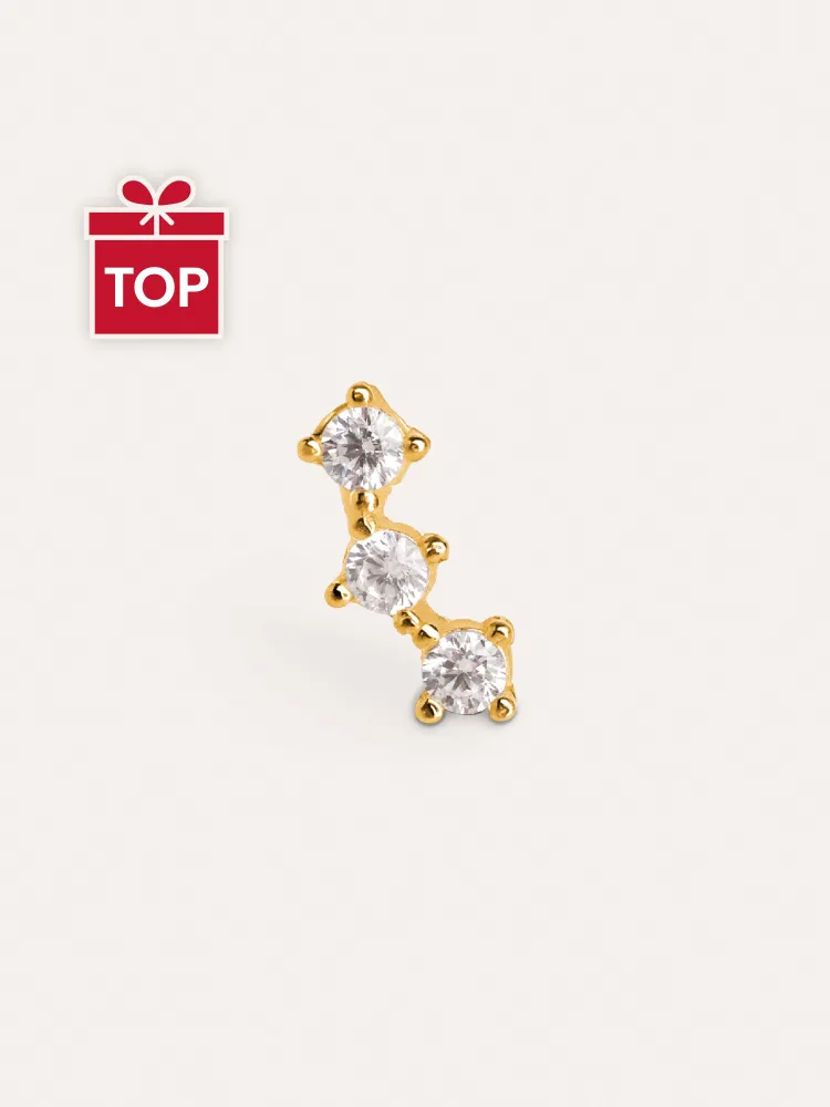 Verende bladveer Triple Spark Goud Single Earring