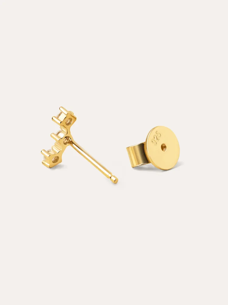 Verende bladveer Triple Spark Goud Single Earring