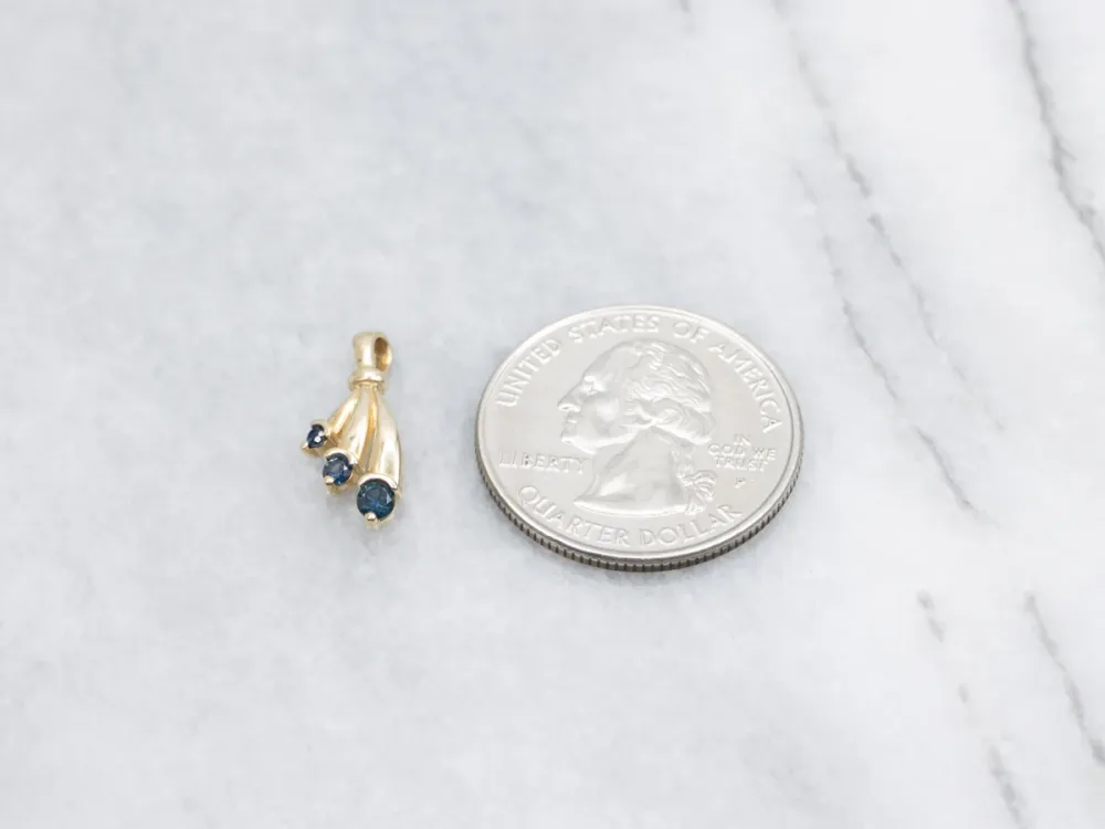 Zware Uitvoering Triple Sapphire Yellow Verguld Pendant