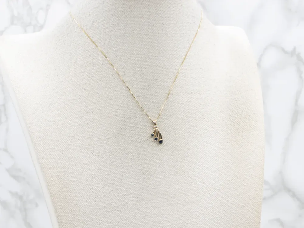 Zware Uitvoering Triple Sapphire Yellow Verguld Pendant