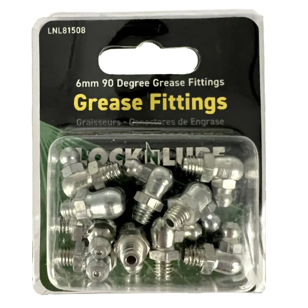 Ophangings- LOCKNLUBE Grease Fittings - 6mm 90 Degree Grease Fittings