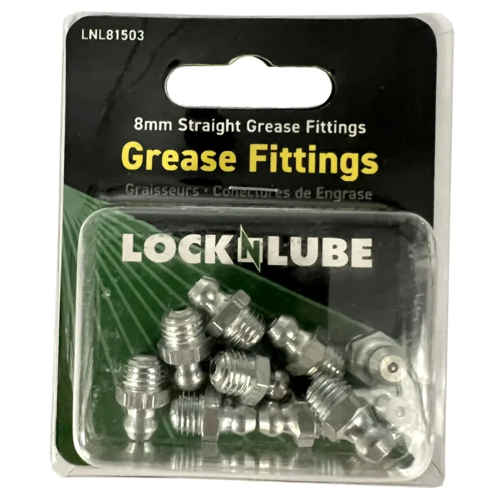 Wieluitlijn- LOCKNLUBE Grease Fittings - 8mm Straight Grease Fittings