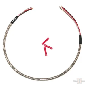 Headlight Harness, Stainless Braided And Clear Coated, Stock Length, Universeel Fittment Harley-Davidson