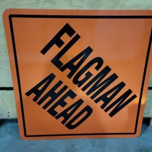 Flagman Ahead Sign 30" x 30" met draagtas