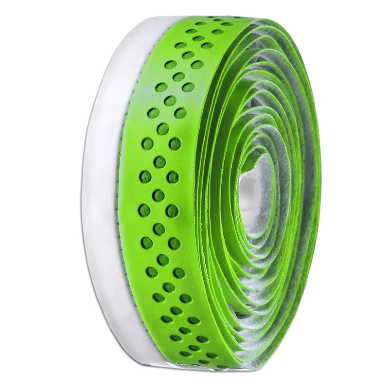Verplichte Cinta para manillar de carretera VELO Cuero sintético (PU) perforada verde/blanco
