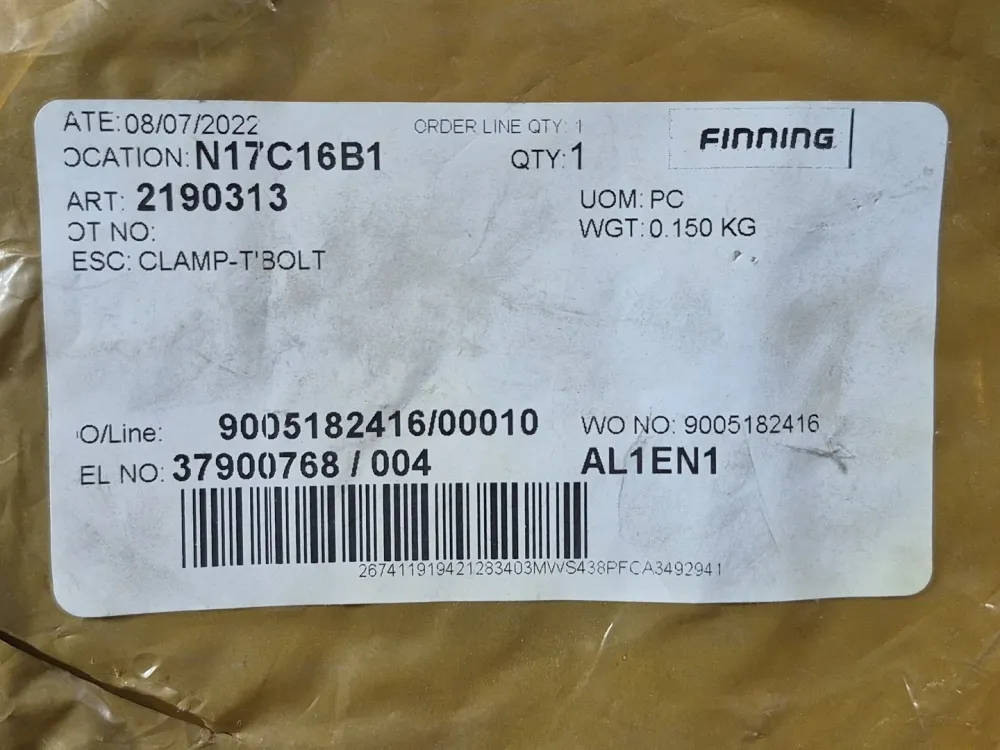 155.7 mm to 163.6 mm Diameter T-Bolt Clamp 219-0313