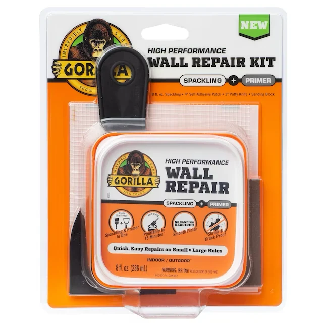 Gorilla Wall Repair 8-oz Interior/Exterior Wit Spackling Kit