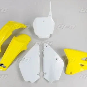 Kit de plástica UFO restyle color oem (2018) Suzuki RM85 met universele bevestiging