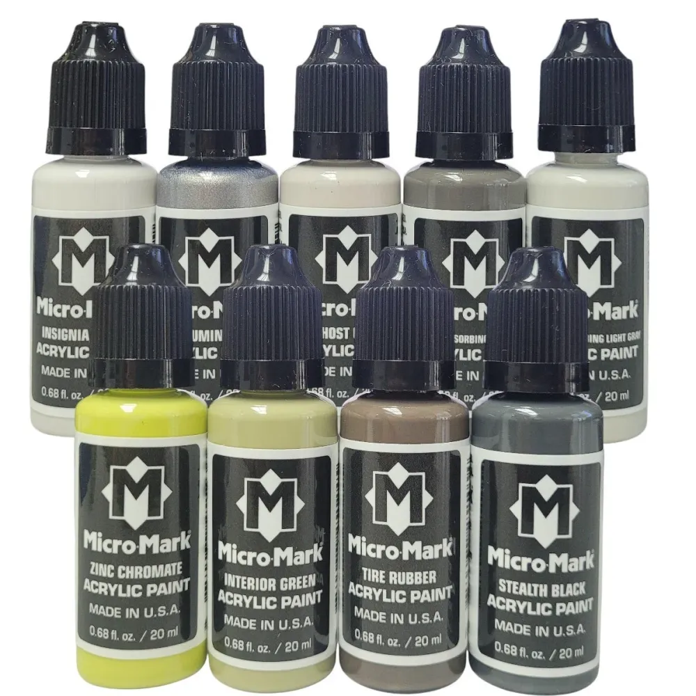 Micro-Mark USAF 1950-Modern Sky Camo Kunststof glas Paint Set, 9pc